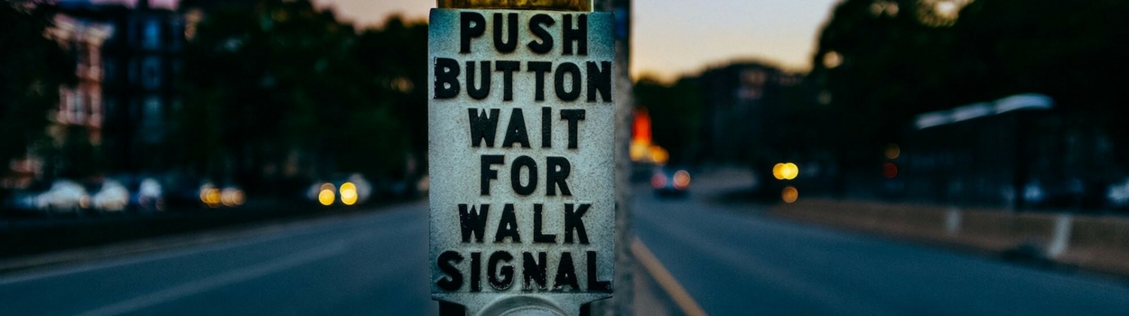 push the button for crossing